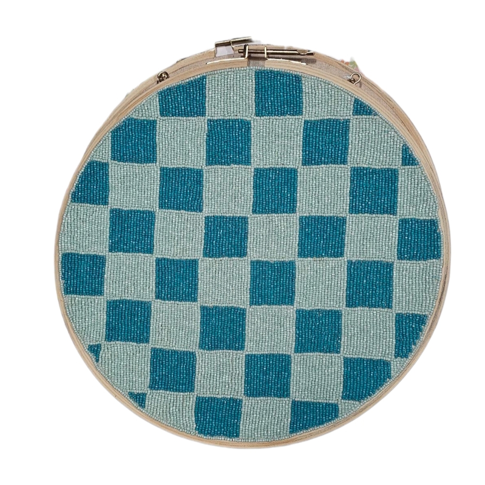 NEW Colorful Disco Embroidery Beaded Hoop Art w/ Square Patterned Art - Lot of 2 - Picture 4 of 9